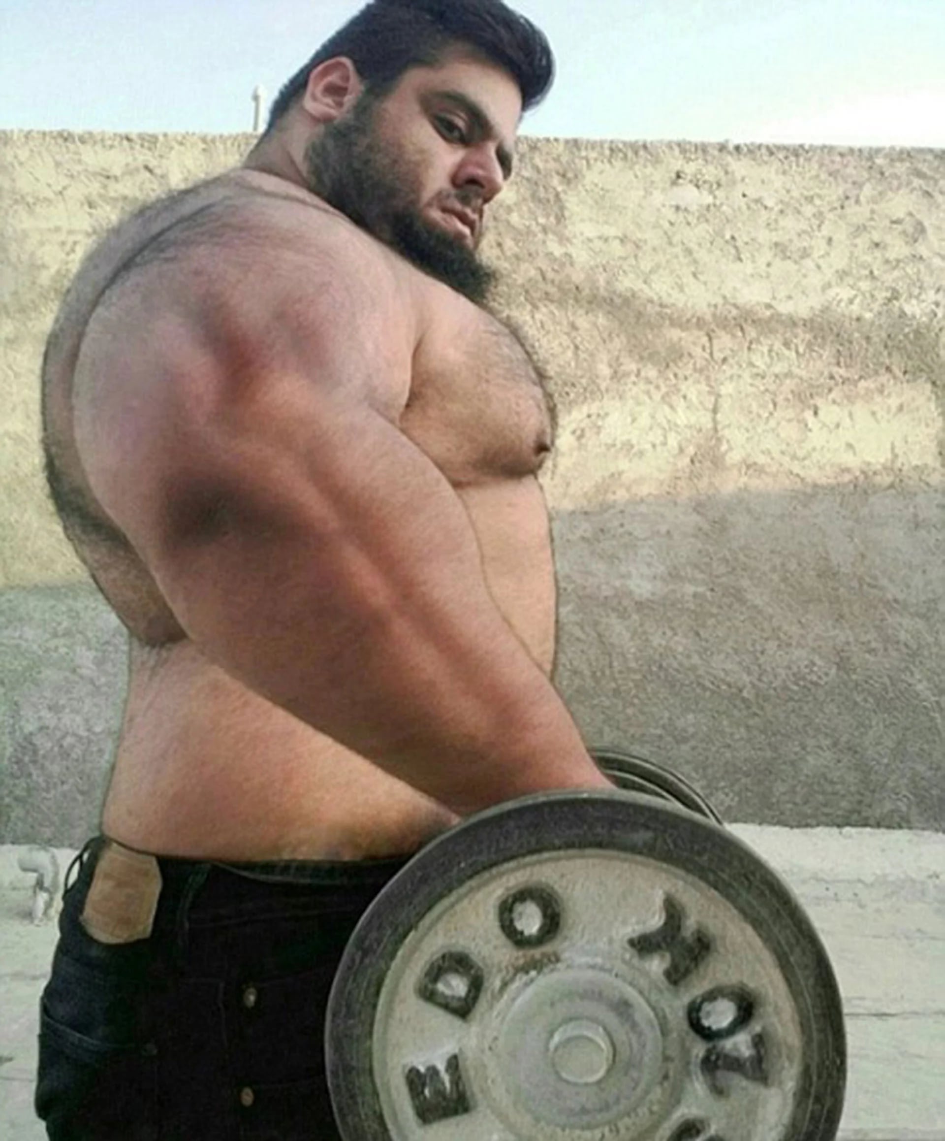 Gharibi puede levantar hasta 180 kilogramos. Narra su vida deportiva en Instagram, donde anunció que ahora se unirá al ejército iraní en Siria