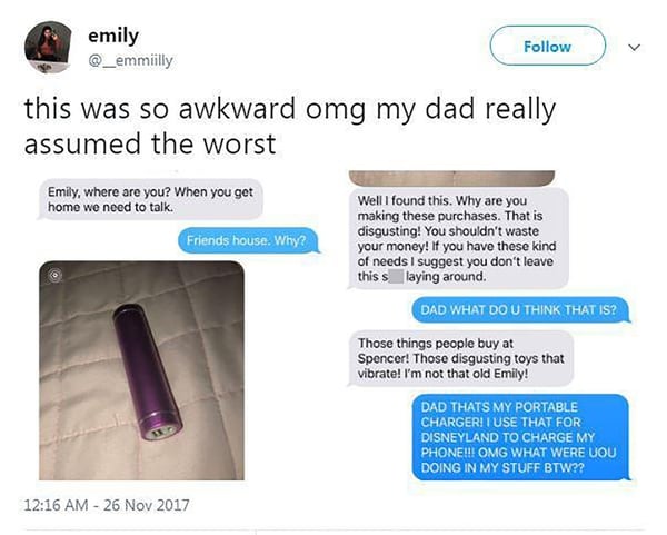 La conversación entre padre e hija, difundida por Twitter