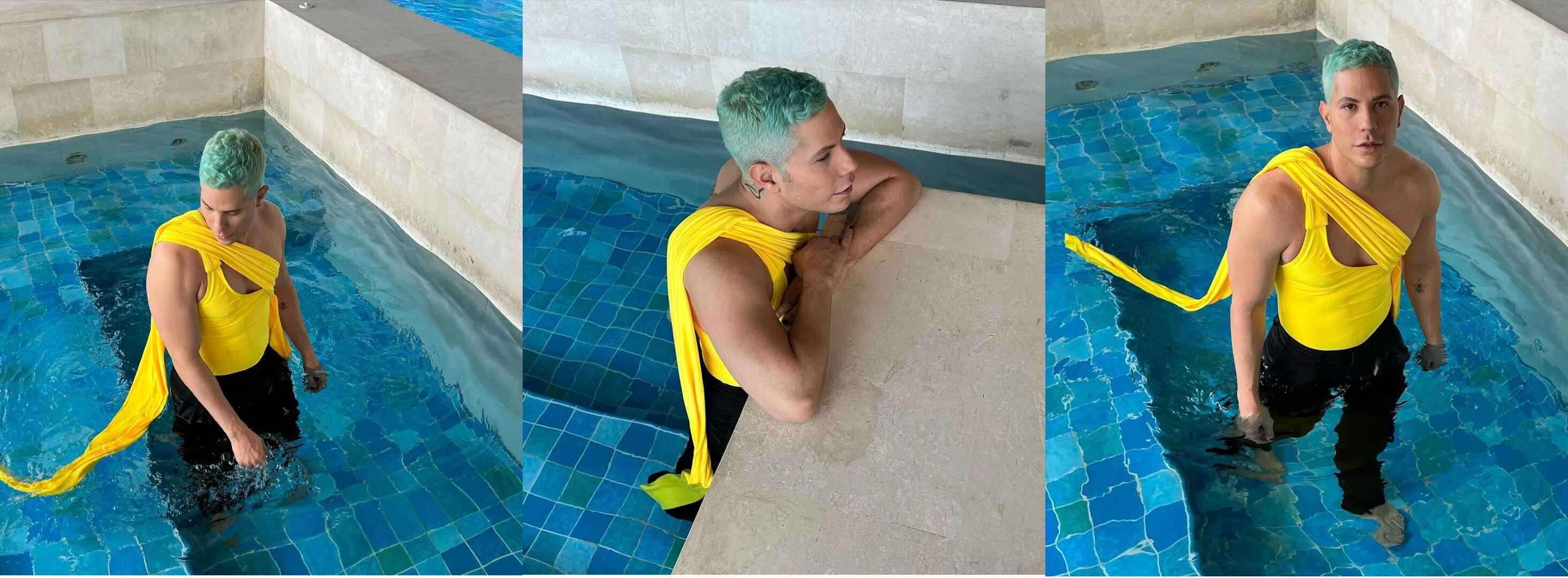El actor publicó esta serie de fotos con el 'outfit' que lo obsesiona últimamente. Instagram.