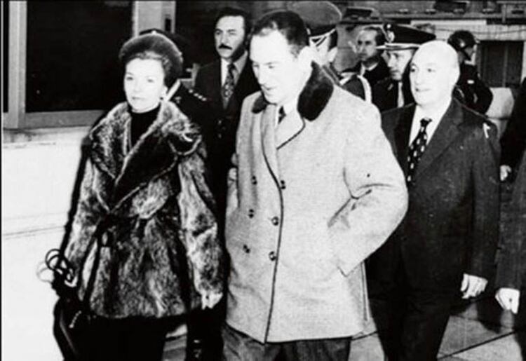 Juan Domingo Perón junto a Isabel y López Rega