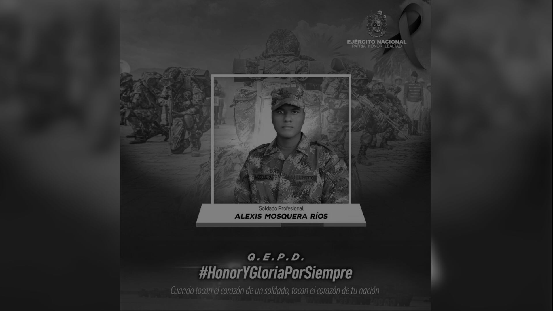 En medio de operaciones en Tierralta (Córdoba), resultó muerto el soldado profesional Alexis Mosquera Ríos. (Ejército Nacional de Colombia)