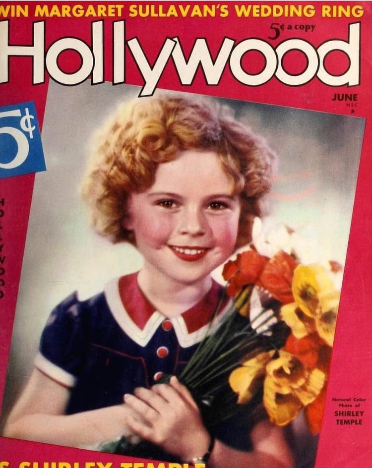 Shirley Temple en la portada de Hollywood Magazine en 1936 (Instagram @officialshirleytemple)