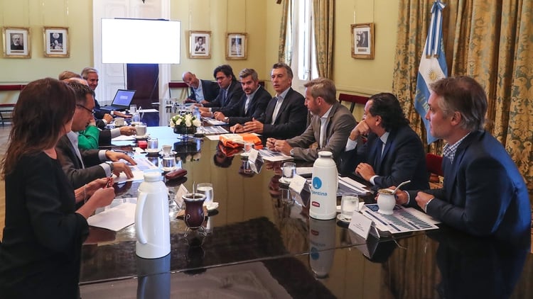 Macri durante una reunión de Gabinete
