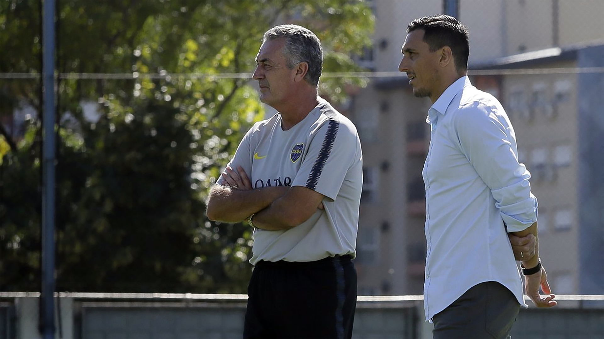 Alfaro y Burdisso piensan en el partido con Lanús del próximo jueves por la Superliga