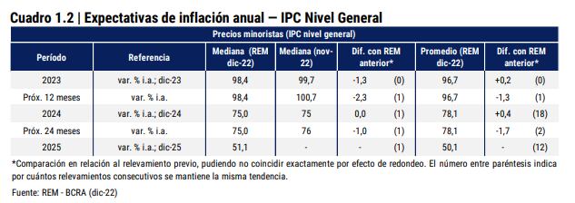 REM BCRA - diciembre 2022