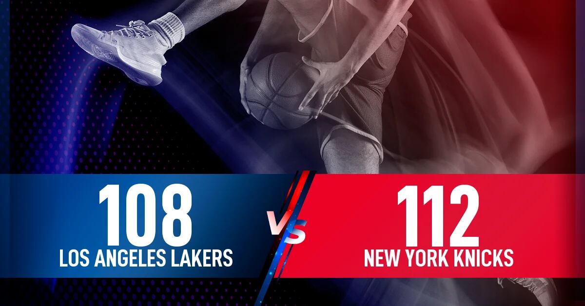 The New York Knicks end up with the victory against the Los Angeles Lakers by 108-112