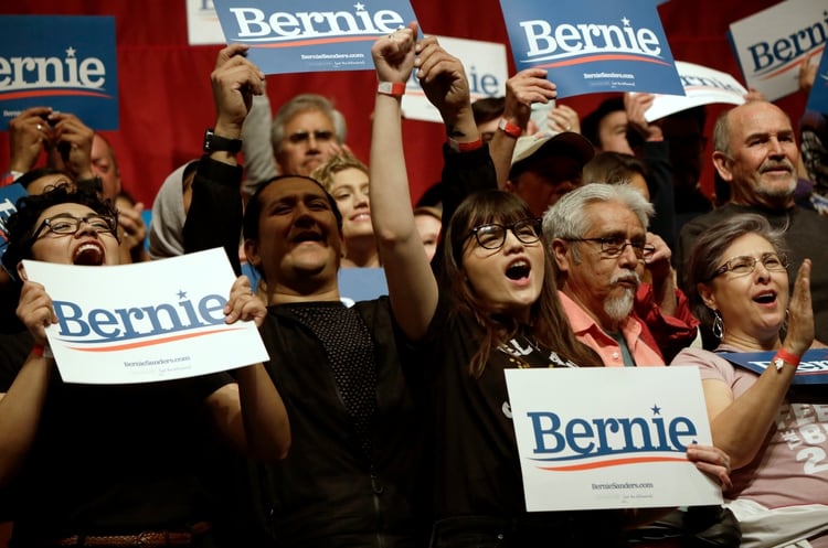 Simpatizantes de Bernie Sanders. REUTERS/Jose Luis Gonzalez