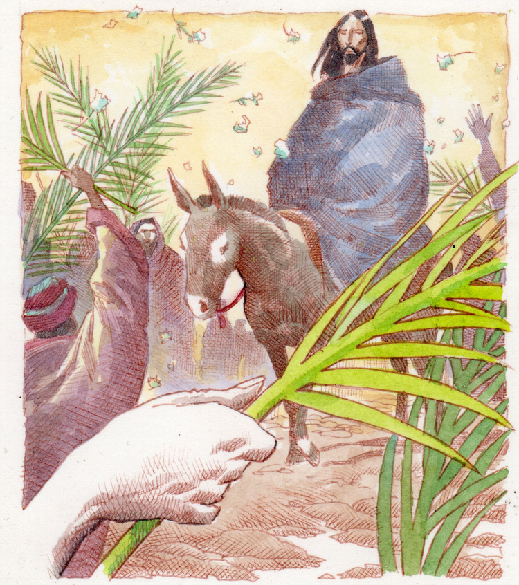 Así llegaba Jesús a Jerusalén el Domingo de Ramos (Enrique Breccia)