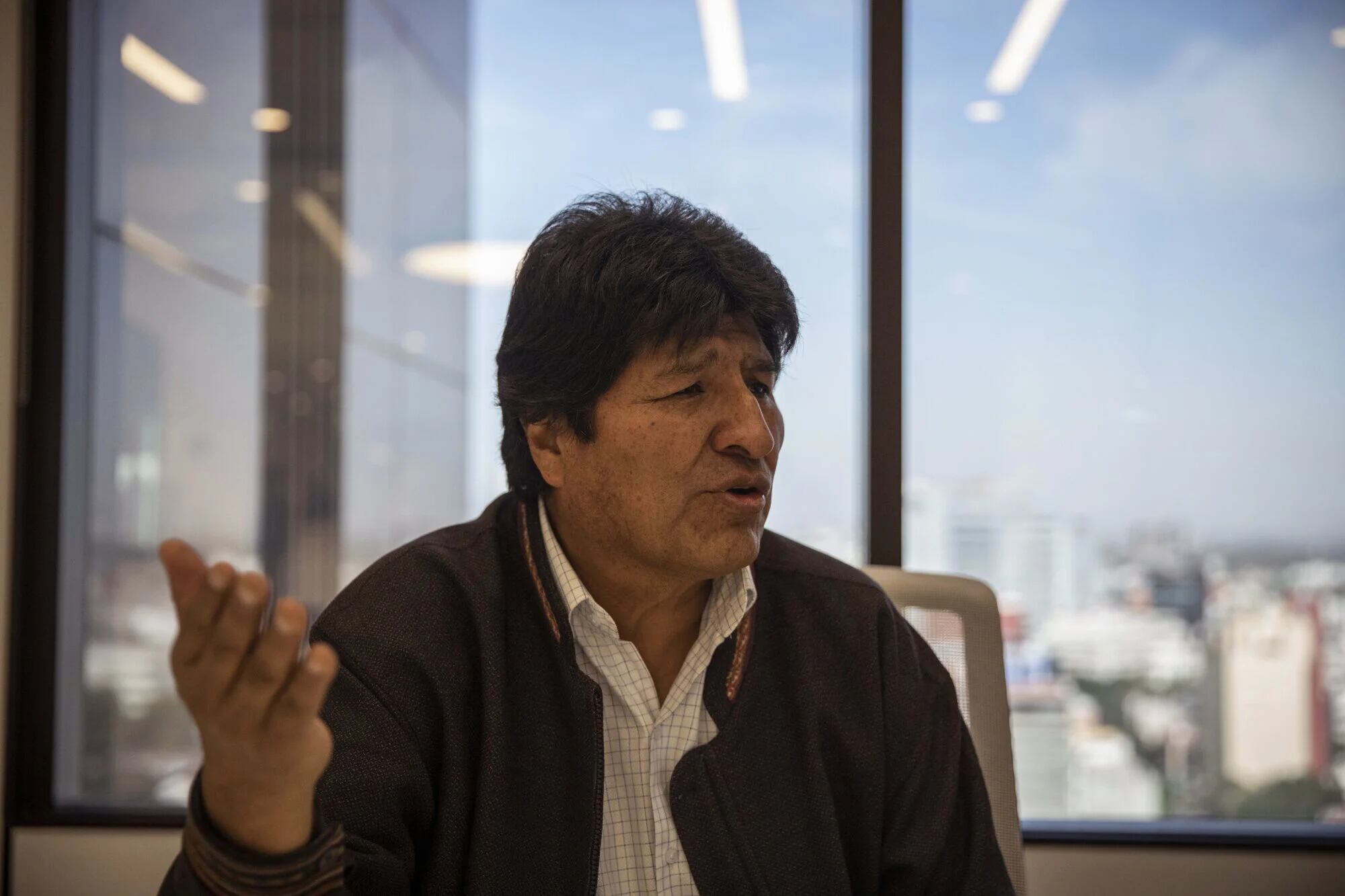Evo Morales, Bolivias former president, speaks during an interview in Mexico City, Mexico, on Nov. 18, 2019.