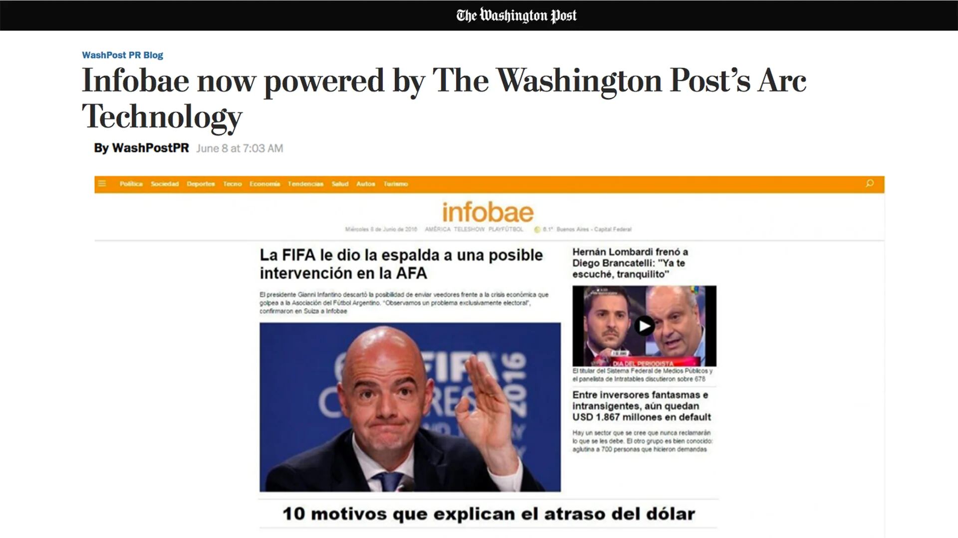 The Washington Post anuncia su alianza tecnológica con Infobae
