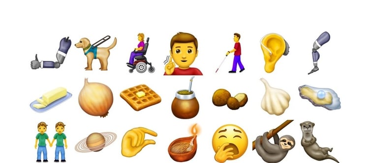 Algunos de los 230 emojis que se incorporarán este año.