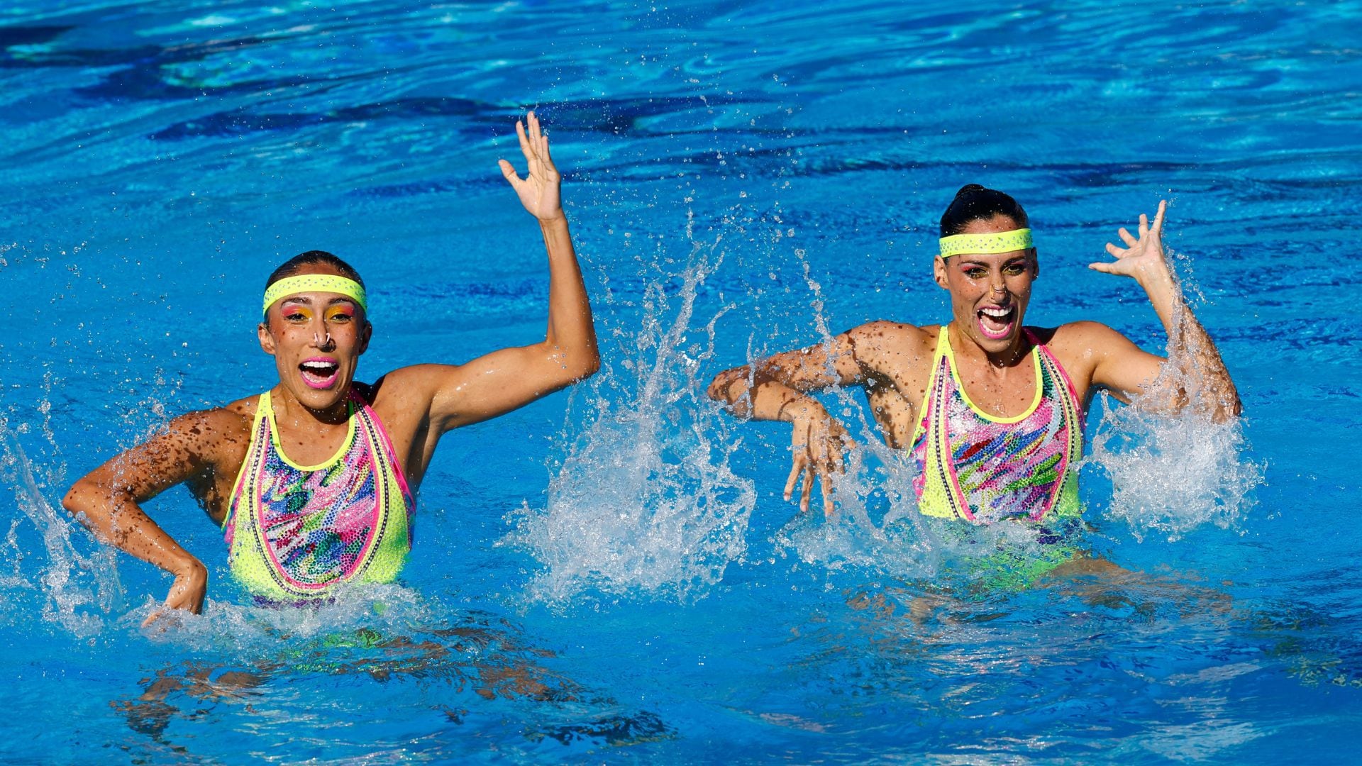 Nuria Diosdado García y Joana Jiménez García ganaron medalla de oro en el Mundial de Natación Artística (REUTERS/Lisa Leutner)