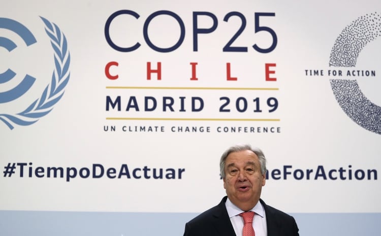 Guterres abrió la COP 25 este lunes en Madrid (REUTERS/Sergio Perez)