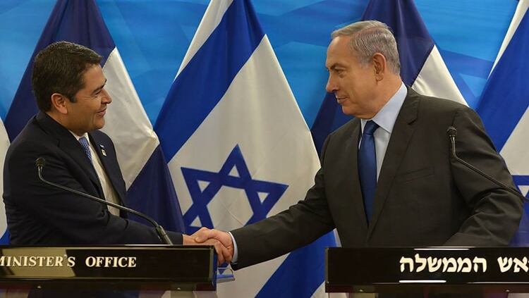 Juan Orlando Hernández y Benjamin Netanyahu (Kobi Gideon)