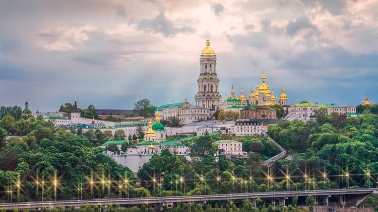 La ciudad de Kiev, capital de Ucrania.