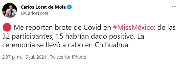 El reportero y conductor informó sobre el brote del virus en redes sociales y a través de una entrevista con el secretario de Salud de Chihuahua (Captura: Twitter)