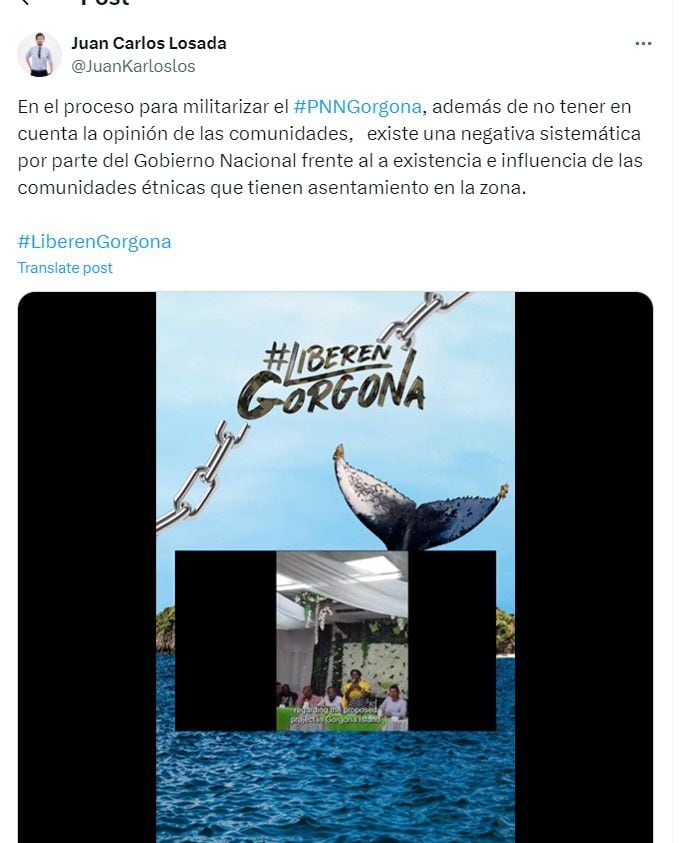 Juan Carlos Losada habla de la Isla de Gorgona - crédito @JuanKarloslos