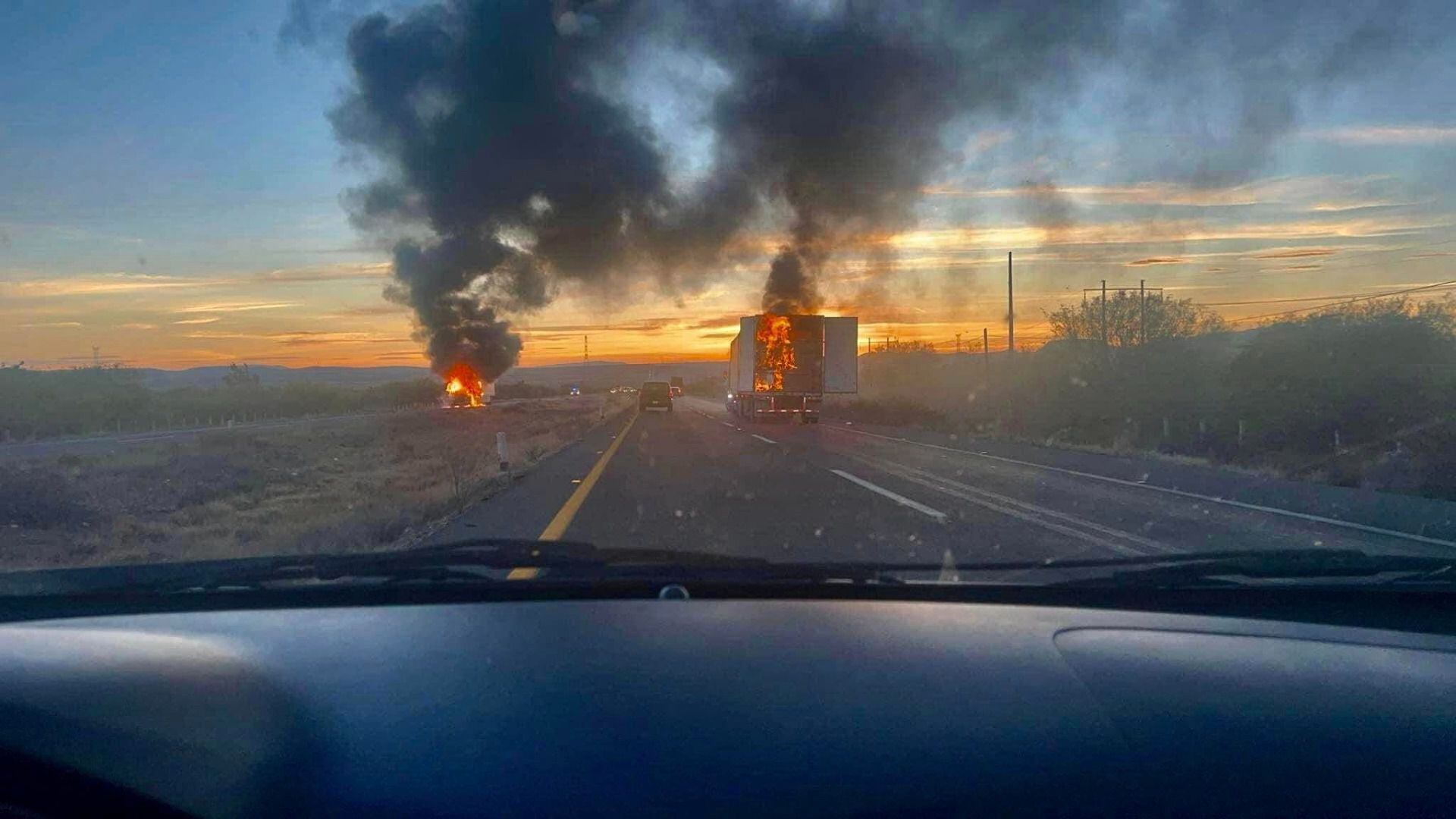Cártel de Sinaloa incendió vehículos en Zacatecas