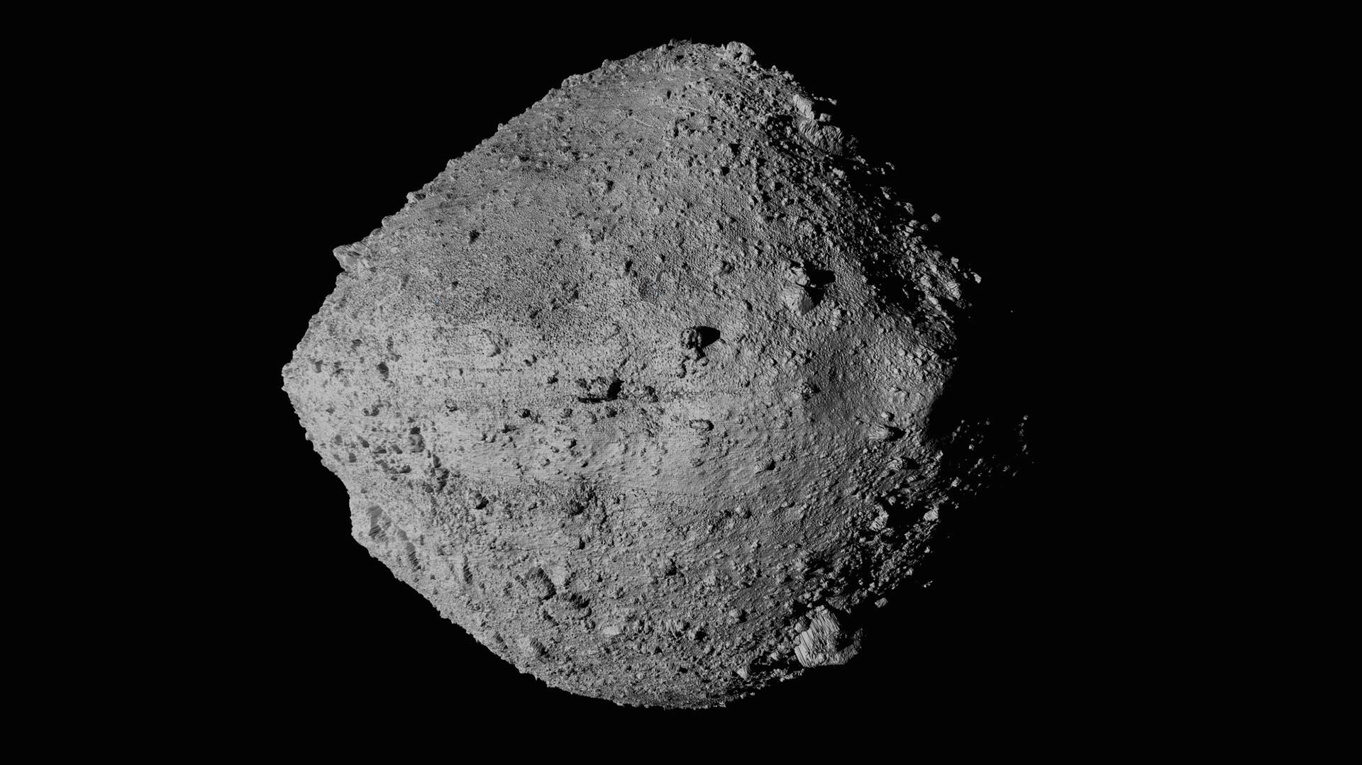 ARCHIVO - Esta imagen sin fecha proporcionada por la NASA muestra el asteroide Bennu visto desde la nave espacial OSIRIS-REx. (NASA/Goddard/Universidad de Arizona/CSA/York/MDA vía AP, Archivo)
