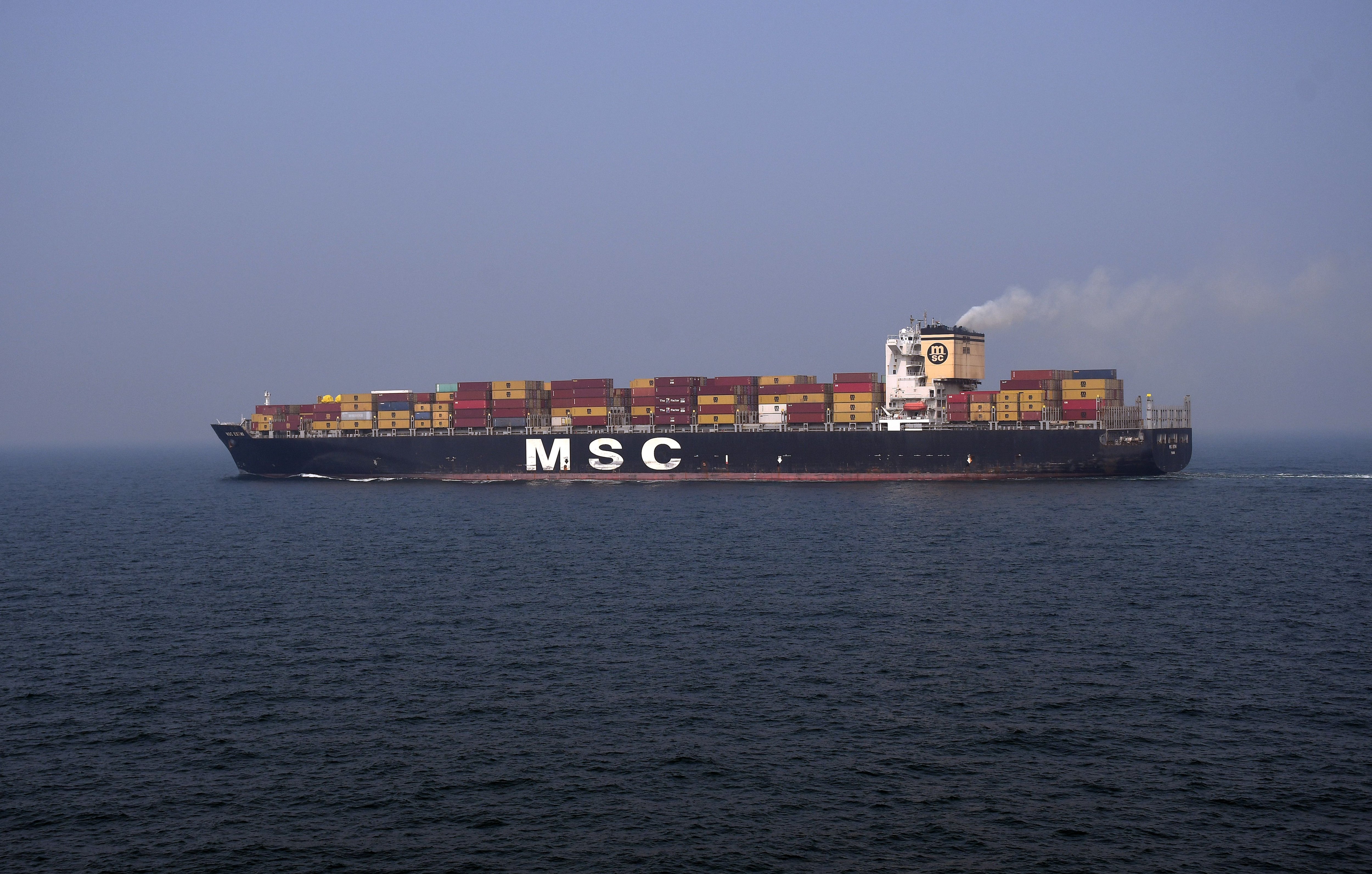 Un buque de carga de la Mediterranean Shipping Company (MSC) en el mar Arábigo en Mumbai. Europa Press/Contacto/Ashish Vaishnav/Archivo 