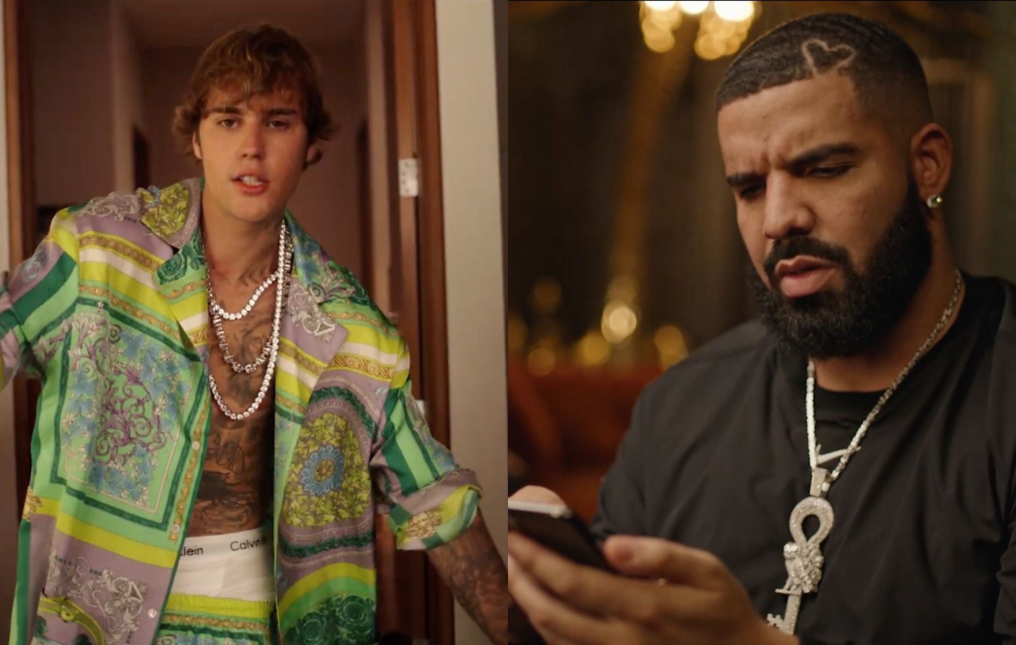 Justin Bieber y Drake en los puestos 3 y 4, respectivamente de Spotify. (foto: Noticias del mundo)