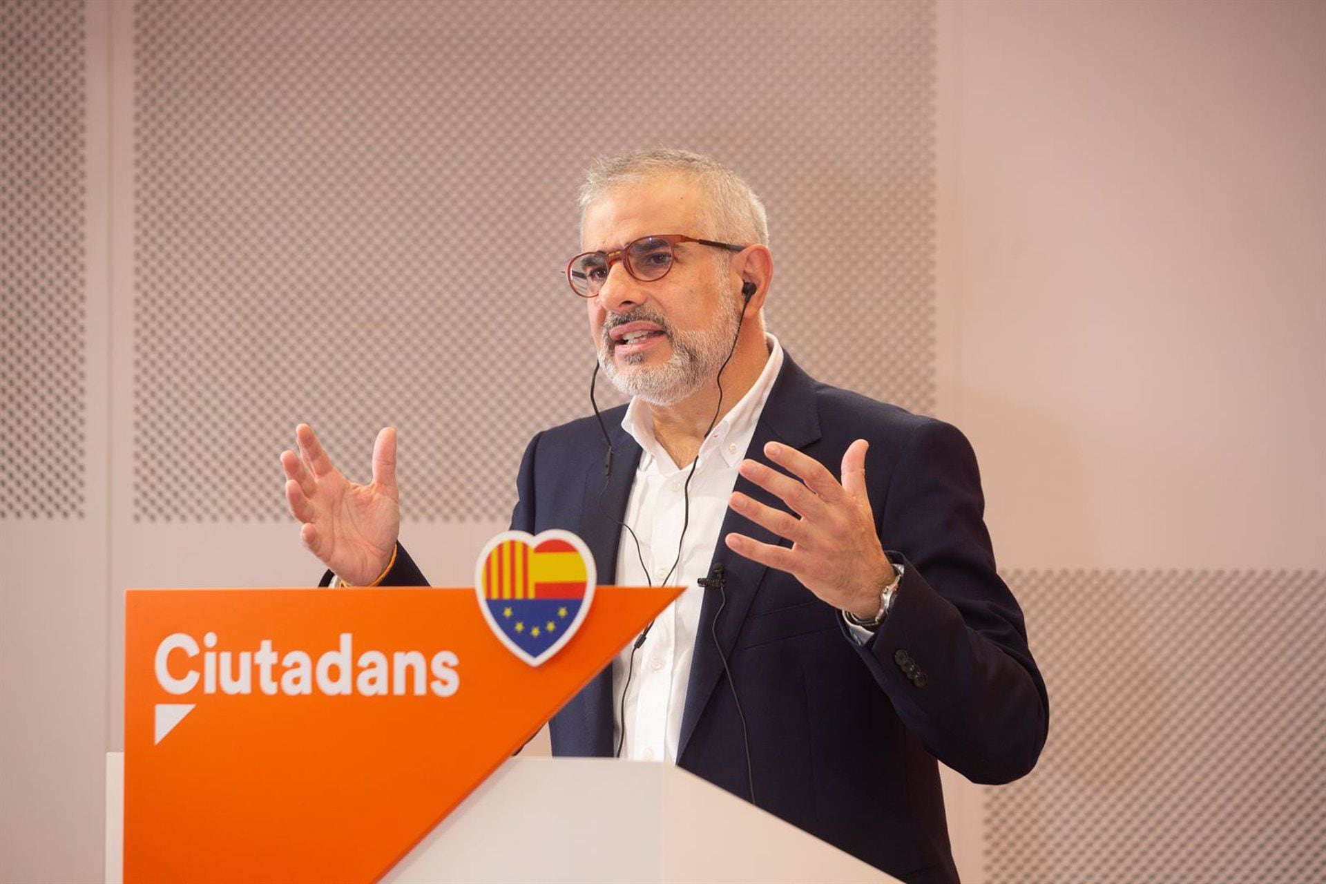 El candidato de Cs a la Presidencia de la Generalitat, Carlos Carrizosa, protagoniza un Encuentro Digital de Europa Press, en Barcelona, Catalunya (España), a 14 de enero de 2021. (David Zorrakino - Europa Press)