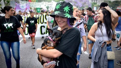 La comunidad cannábica de todo el mundo se apropió del término que inventaron cuatro adolescentes californianos en 1971, en las marchas en Buenos Aires por la legalización flamean banderas con el 420 (Gustavo Gavotti)