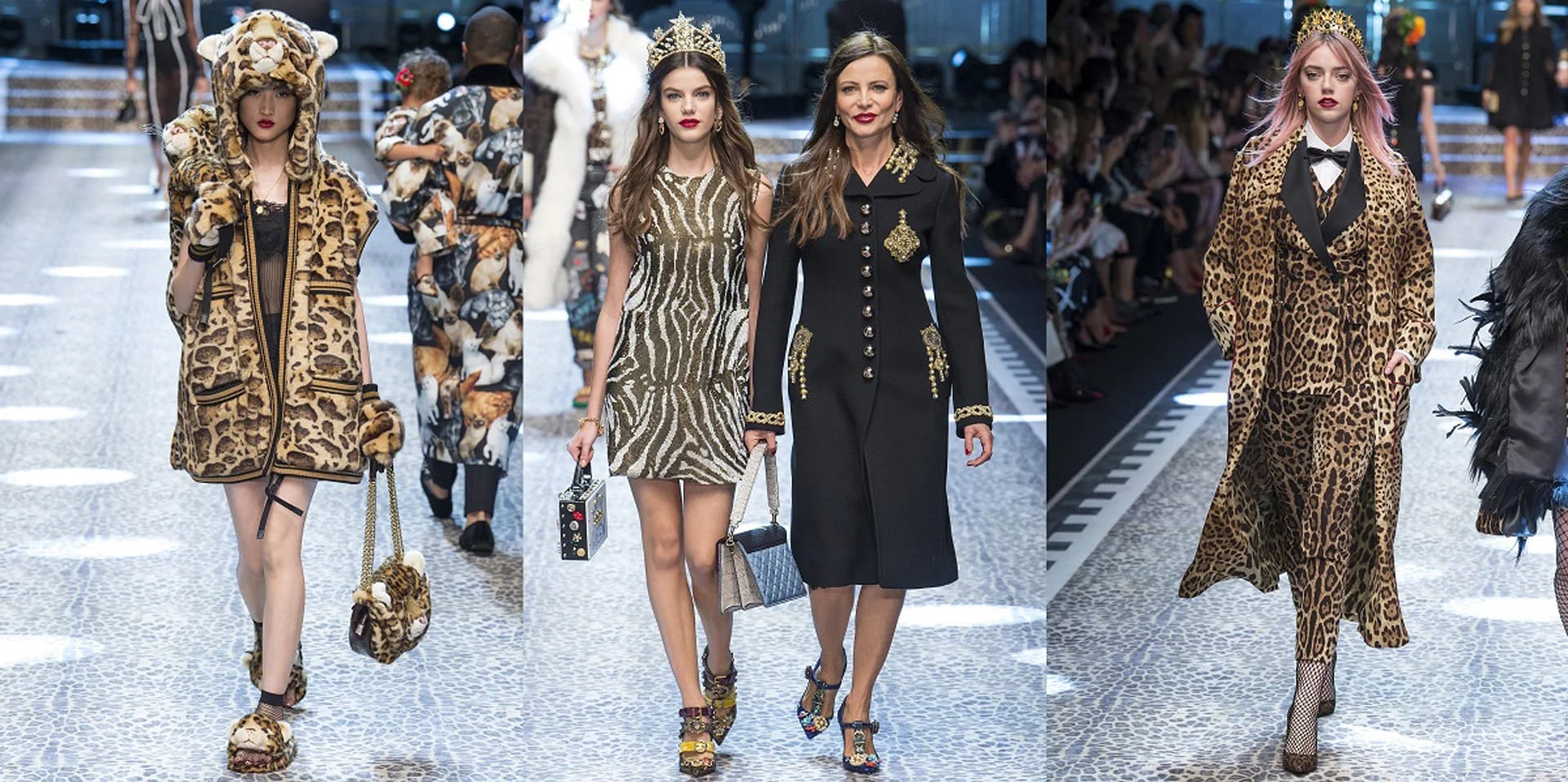 Último desfile de Dolce & Gabbana en Milán. Colección entera de animal print, icónico de la firma.