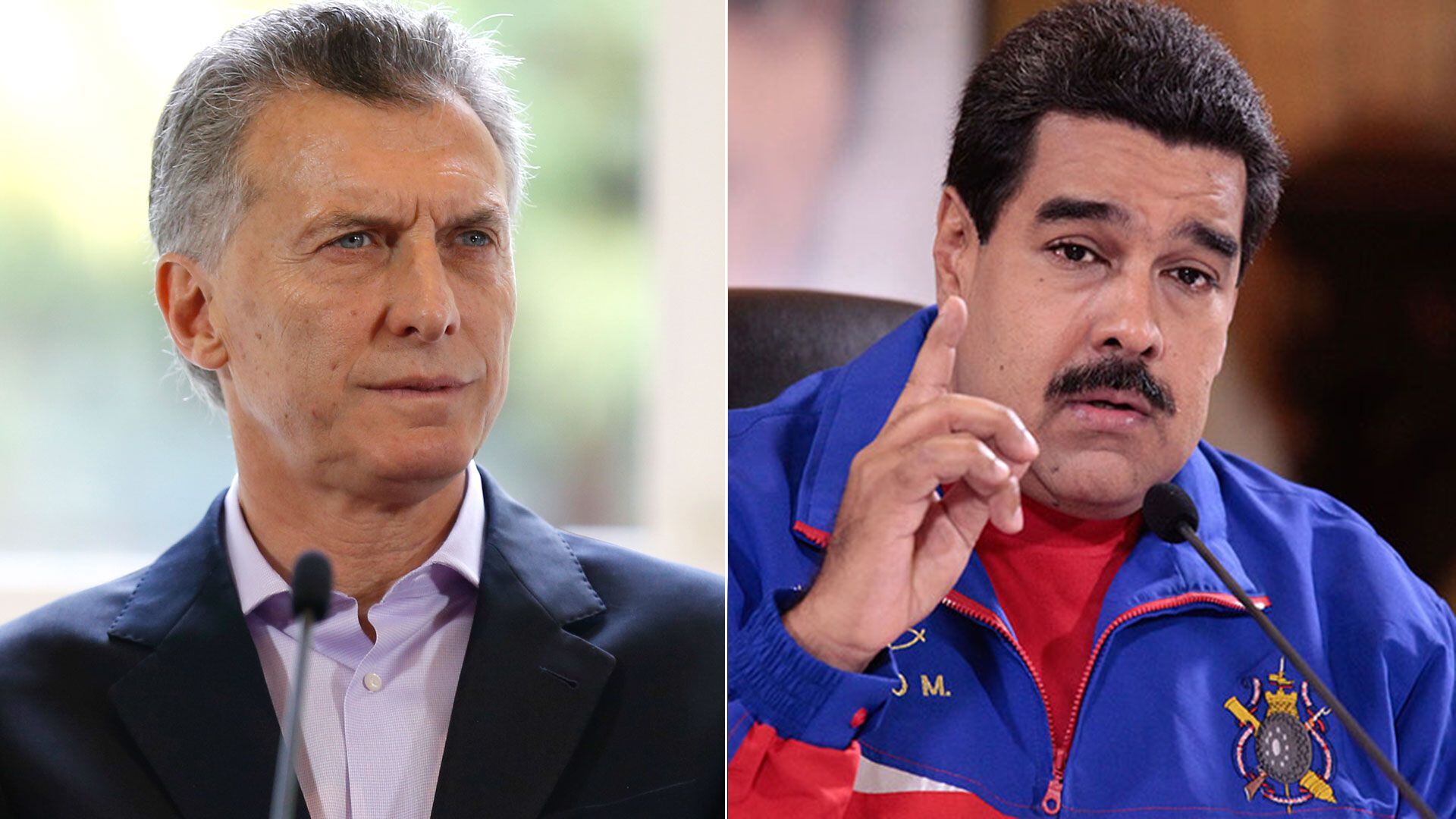 Mauricio Macri y Nicolás Maduro. 