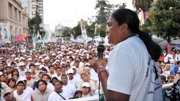 Milagro Sala, en una manifestación convocada por la agrupación Tupac Amaru