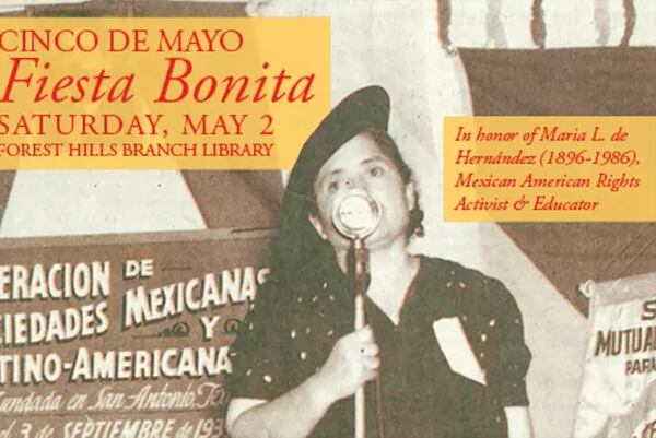 Afiche de un homenaje a María L. de Hernández en San Antonio, Texas