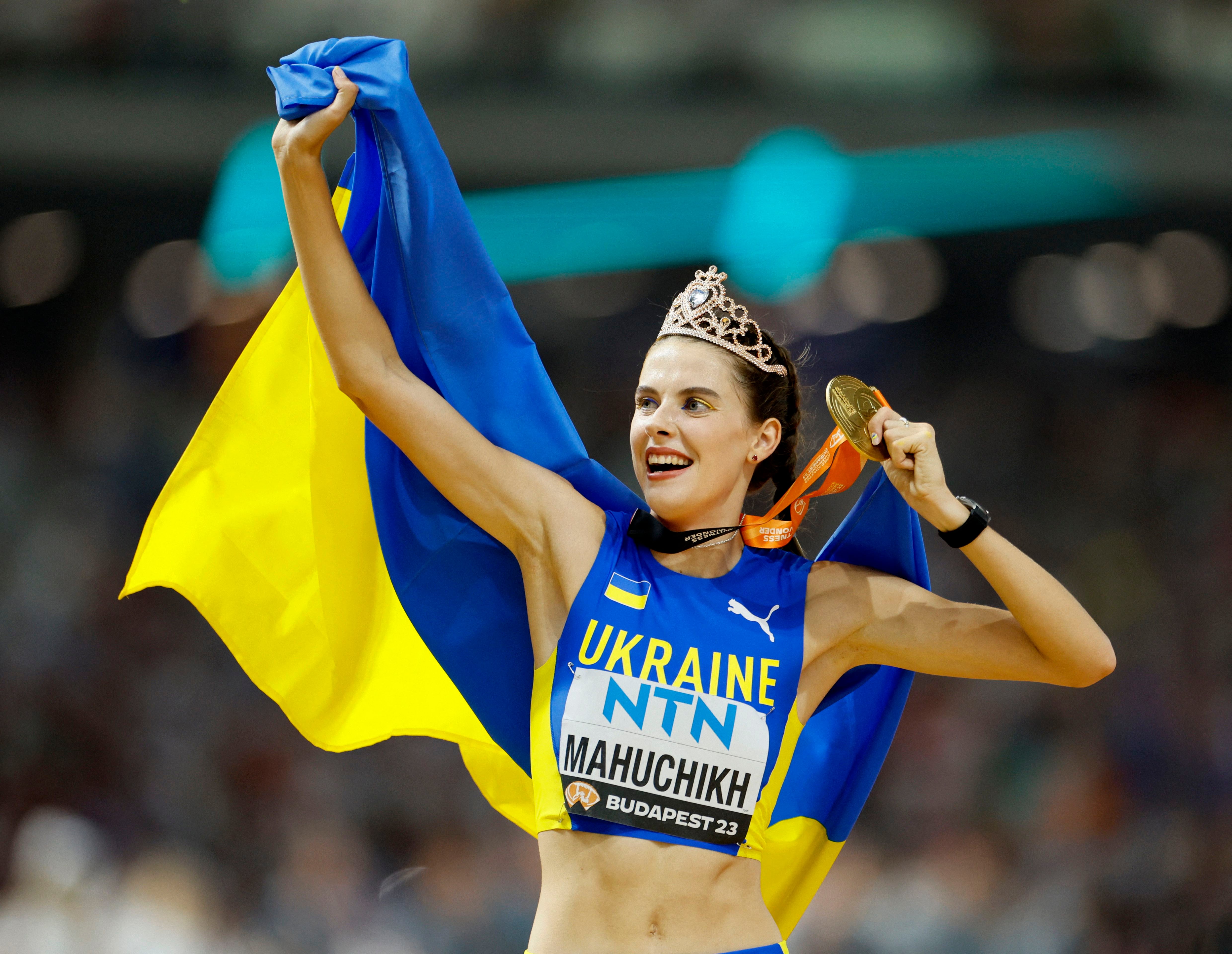 The queen of high jump. Mahuchikh awarded Ukraine its only gold medal of the tournament. 
