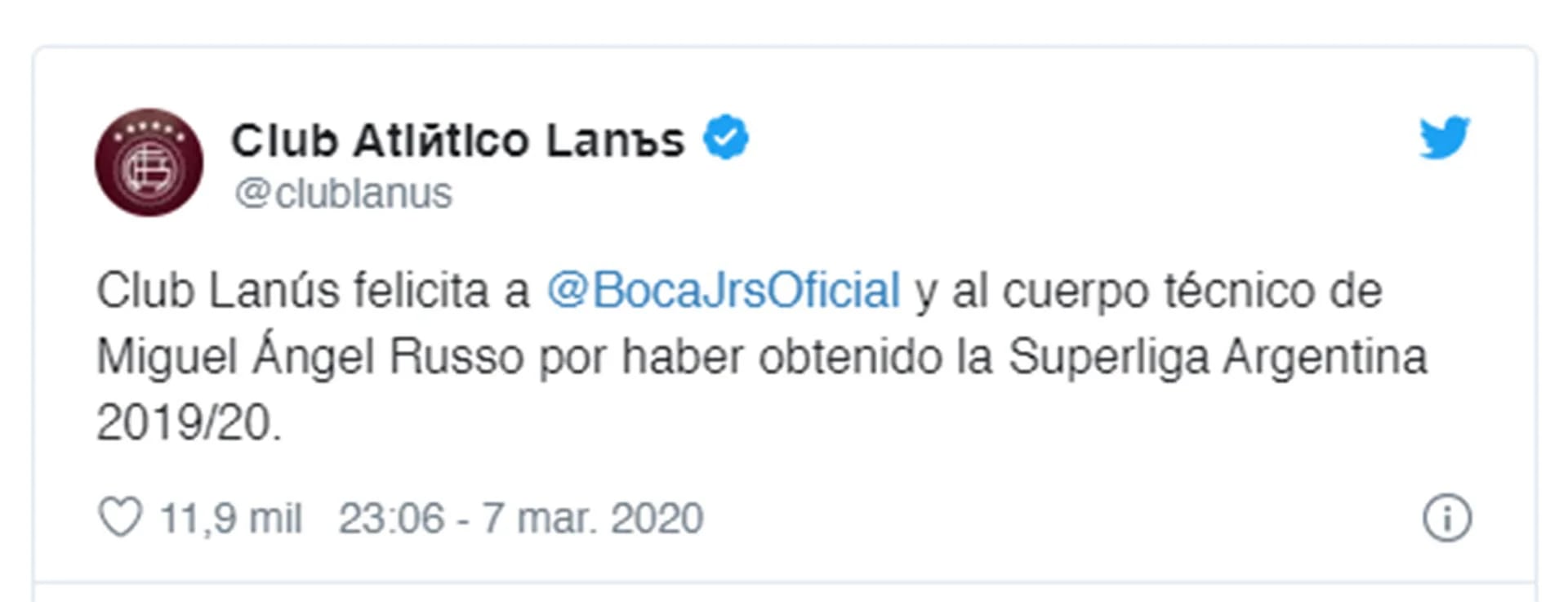 El mensaje de Lanús a Boca por campeonato logrado