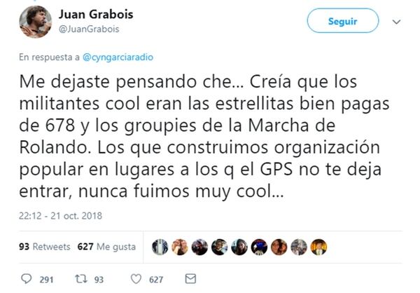 Algunos de los tuits de la discusión entre Cynthia García y Juan Grabois