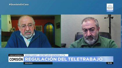 Yasky y Héctor Daer coincidieron la semana pasada en apoyar el proyecto sobre teletrabajo ante los senadores