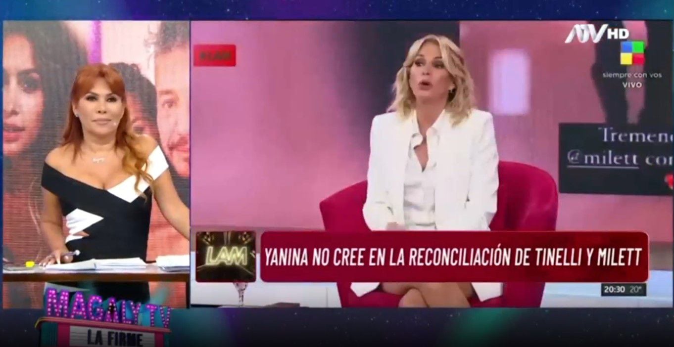 Magaly Medina critica a Milett Figueroa al posar junto a Yanina La Torre. (Captura: Magaly TV La Firme)