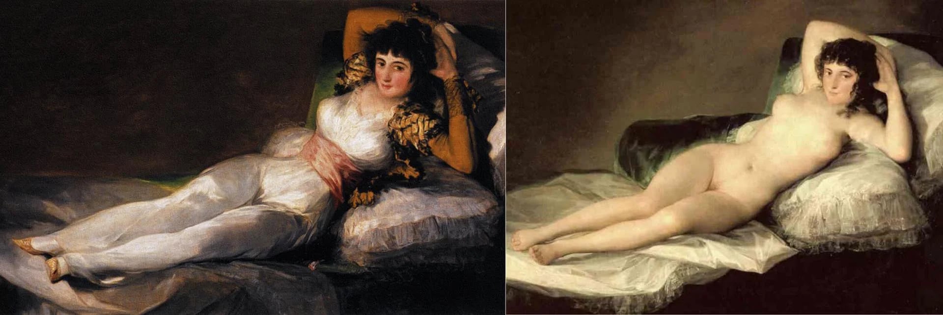 “La maja vestida” y “La maja desnuda”, de Francisco de Goya
