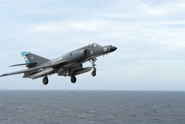 La reciente compra de cinco aviones Super Etendard para sumarse al operativo de seguridad de la cumbre del G-20 despertÃ³ cuestionamientos. Foto: Gentileza Gaceta Marinera.