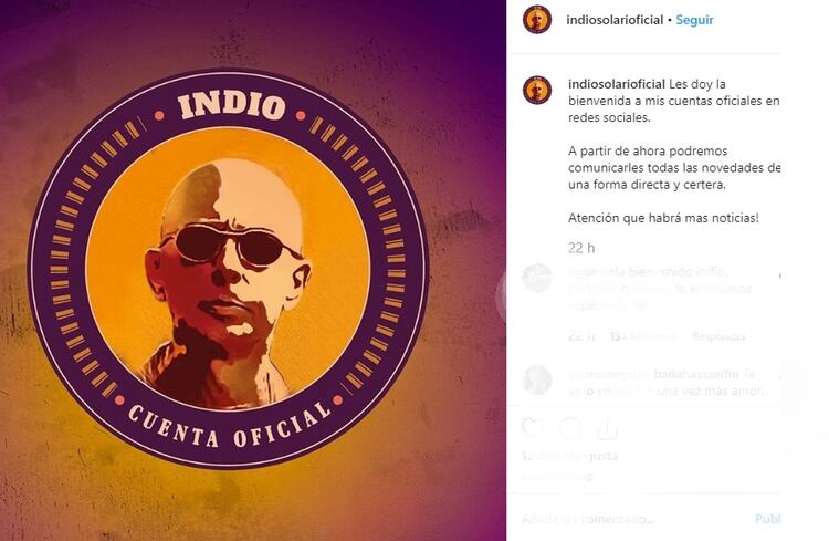 El primer posteo del Indio Solari en Instagram