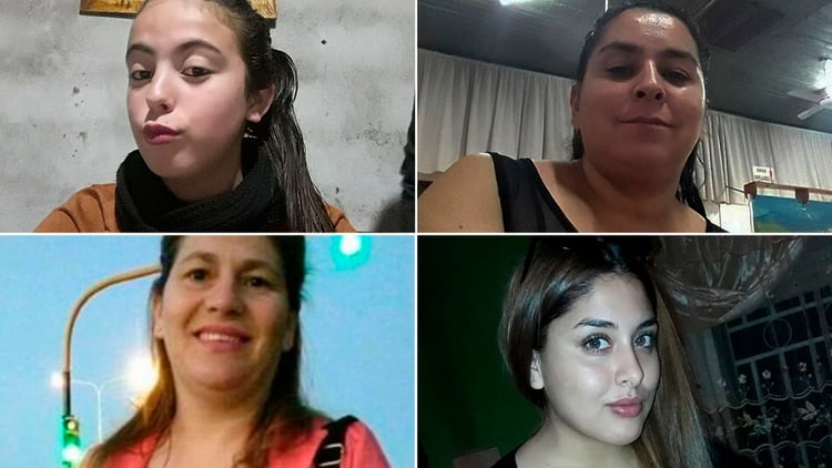 Navila Garay, Vanesa Caro, Cecilia Burgadt y Cielo López, víctimas de femicidio este fin de semana