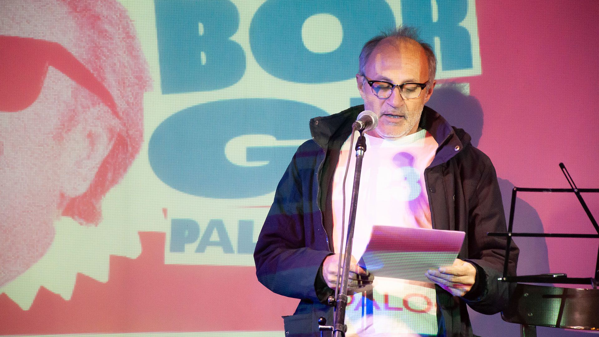 Juan José Becerra en "Borgespalooza", jueves 24 de agosto de 2023 (Foto: Mariana Fernández)