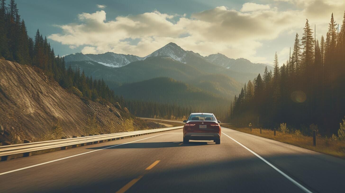 Imagen de un automóvil viajando por la pintoresca ruta durante las vacaciones, ofreciendo a los viajeros la oportunidad de experimentar el turismo en carretera. (Imagen ilustrativa Infobae)