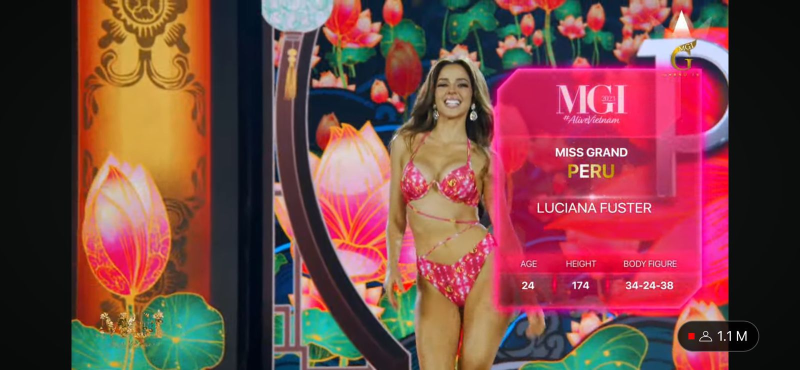 Luciana Fuster deslumbró en traje de baño en la final del Miss Grand International 2023, este 25 de octubre.
