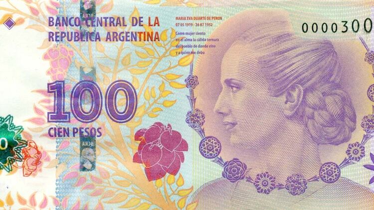El billete con la imagen de Eva Perón fue presentado en el gobierno de Cristina Kirchner y aún tiene vigencia legal