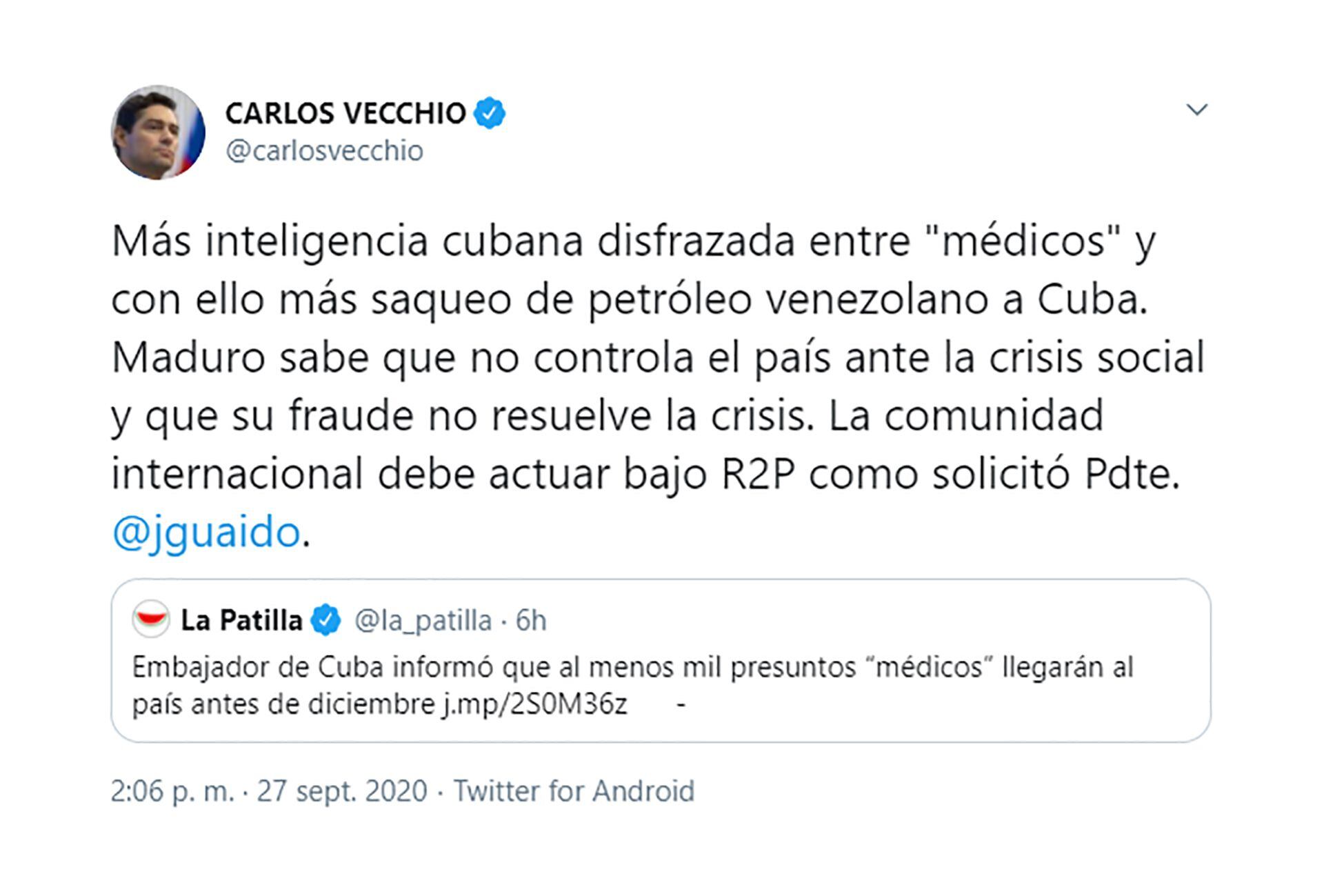 Carlos Vecchio tuit