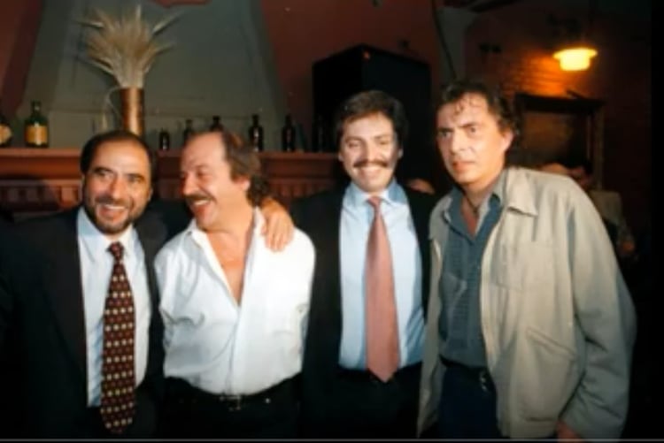 Jorge Arguello, Litto Nebbia, Alberto Fernández y Alejandro Dolina, en 1999.