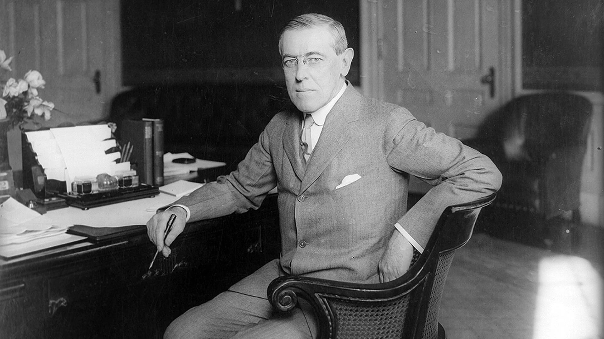 Presidente norteamericano Woodrow Wilson. Fue el encargado de lanzar la “guerra” contra los tiburones