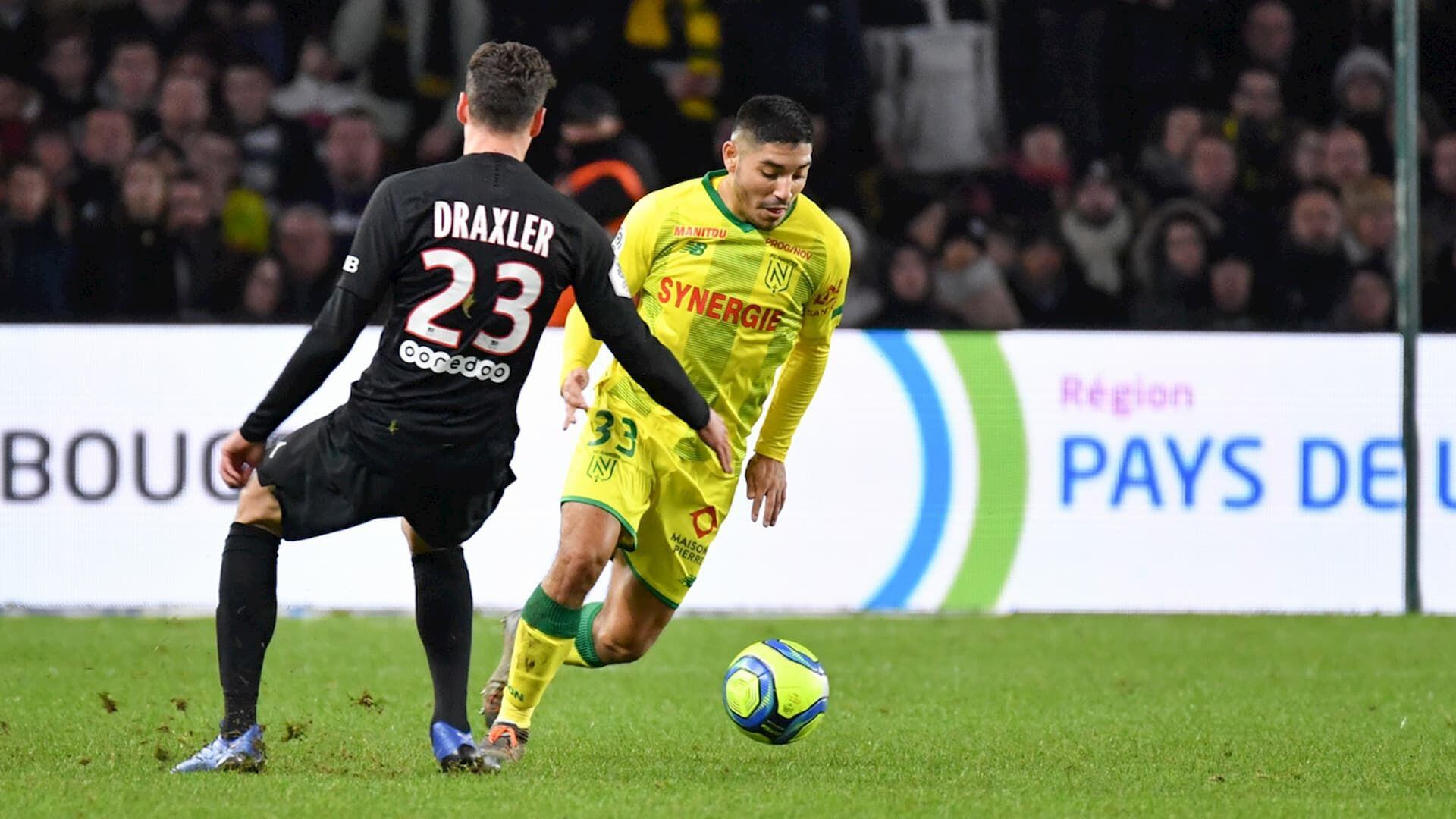 Percy Prado debutó con Nantes FC ante el PSG, en febrero del 2020. - Crédito: Difusión