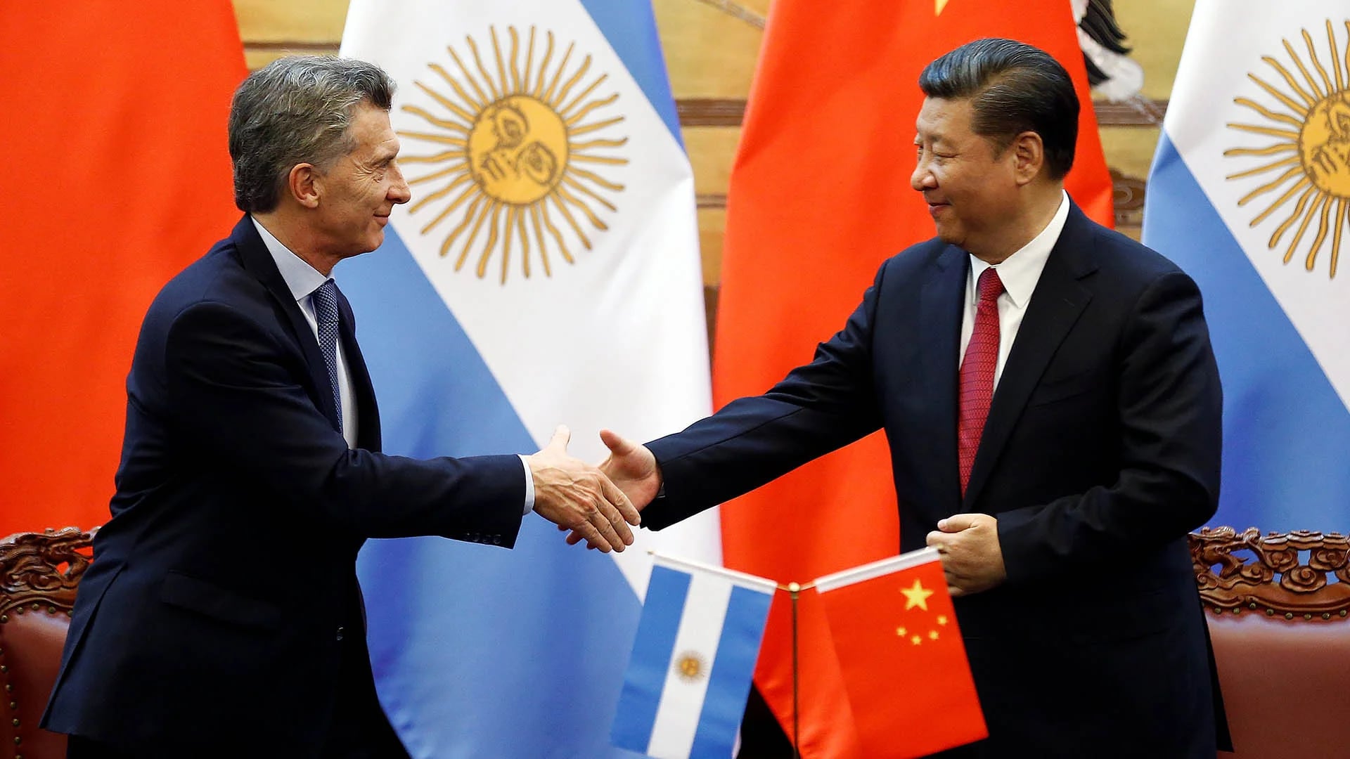 El presidente Macri, junto a su par de China, Xi Jinping. (REUTERS)