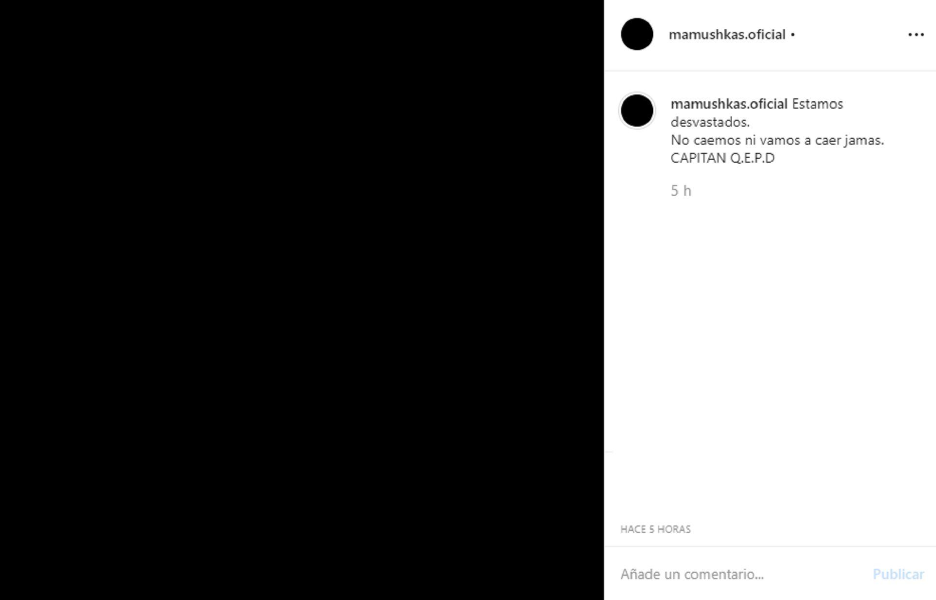 El posteo que hizo la banda en su cuenta oficial de Instagram en homenaje al cantante